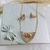 Conjunto Elefante Calado Brillante de Zirconia Enchapado a Oro 18k
