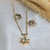 Conjunto Aro y Collar Flor de Cristal Enchapado a Oro 18k - comprar online