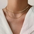 Collar Duo Laminado y Bolita Enchapado a Oro 18k