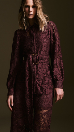 CAMISA COM CINTO RENDA LACE GABRIELE - loja online