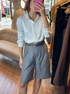 BERMUDA POPPY OVERSIZED SILVER STRIPES - loja online