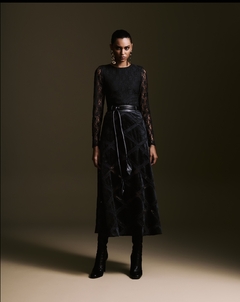 SAIA MIDI COM DETALHES E CINTO POLY KNIT - comprar online