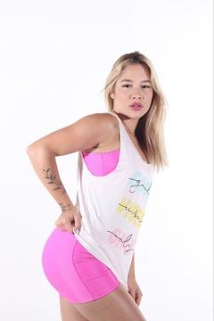 Regata Bia branca Good Vibes only - comprar online