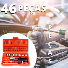 Conjunto de Ferramentas com Catraca Reversível e Soquetes - Kit de 46 Peças em Maleta Resistente - comprar online