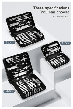 Conjunto de manicure em aço inoxidável Cortadores de unhas e Cutícula. na internet