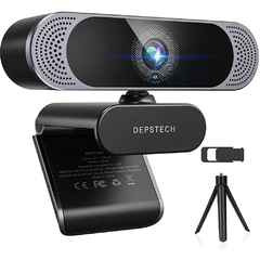 Webcam hd de depstech dw49 4k 8mp com microfone com cancelamento de ruído câmera web para reunião de vídeo na internet