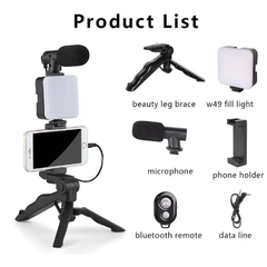 Kit Essencial com Tripé, Suporte, Mini Microfone e LED para Vídeos Impactantes no TikTok e YouTube, Alta Definição. - loja online