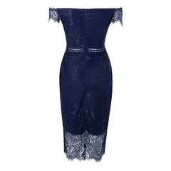 Vestido feminino sexy de renda oco sem encosto, Festa elegante, Vestidos retrô chique. - loja online
