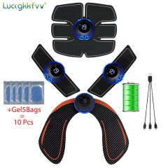 Estimulador muscular ems elétrico, recarregável, terapia de massagem de corpo - appeshopp.com.br