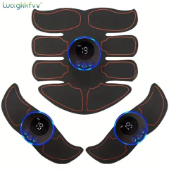 Estimulador muscular ems elétrico, recarregável, terapia de massagem de corpo