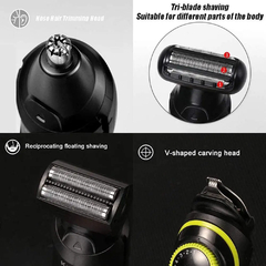 Aparador de cabelo elétrico Kemei masculino, aparador multifuncional. - loja online