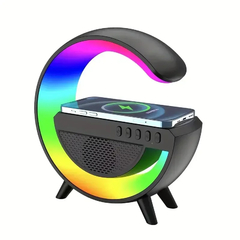 Carregador Sem Fio, Multifunções RGB Luz, FM TF Card, USB, Bl, para iPhone, Xia na internet