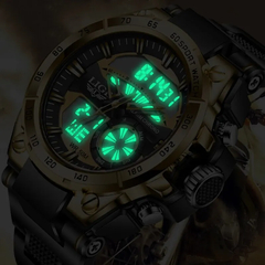 Relógio de quartzo cronógrafo masculino, LIGE Dual Display, Casual, Esporte. - loja online