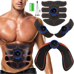Estimulador muscular ems elétrico, recarregável, terapia de massagem de corpo