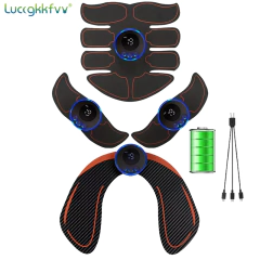 Estimulador muscular ems elétrico, recarregável, terapia de massagem de corpo