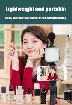 Kit Essencial com Tripé, Suporte, Mini Microfone e LED para Vídeos Impactantes no TikTok e YouTube, Alta Definição. - comprar online