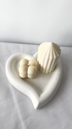 Bandeja corazón yeso cerámico - comprar online