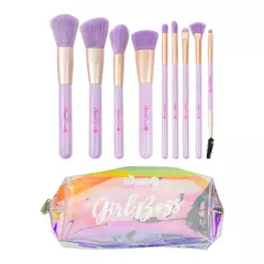Set de brochas x9 + Cartuchera Girlboss Purpure