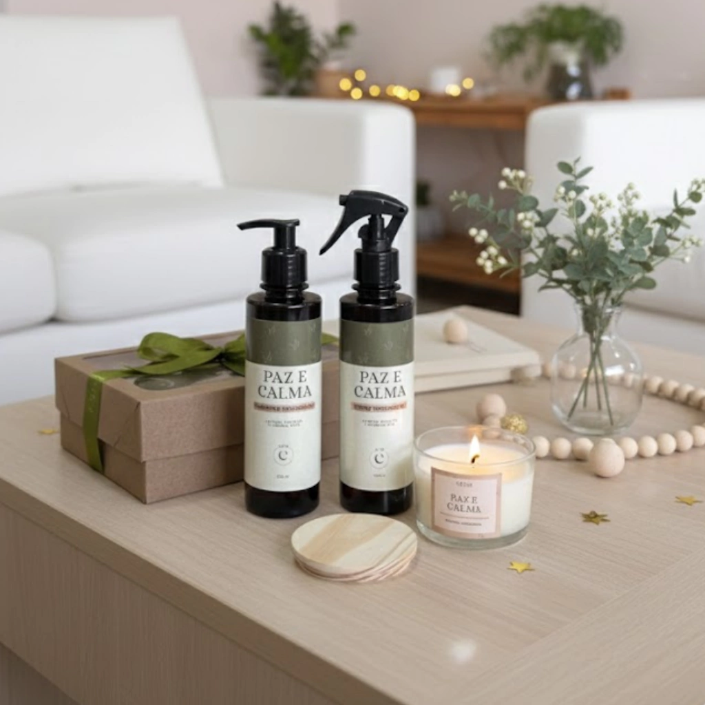 Kit Spray Terapêutico + Vela + Sabonete Paz e Calma - 250ml