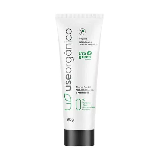 Creme Dental Natural e Vegano de Menta e Melaleuca 90g - Use Orgânico