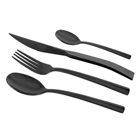 Faqueiro Ravel Preto 24 Peças Aço Inox
