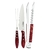 Jogo trinchante tramontina inox madeira vermelho 03 Peças - comprar online