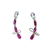 Brinco earcuff de prata com Topázio azul, Rubelita e Topázio incolor