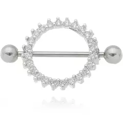 Piercing mamilo círculo cravejado
