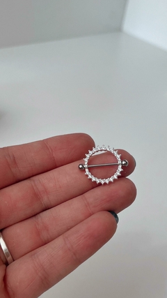 Piercing mamilo círculo cravejado - comprar online