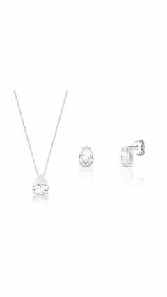 Conjunto Colar e Brinco Ponto de Luz Gota Maximalista - comprar online