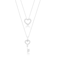 Conjunto de Prata Coração e Chave - comprar online