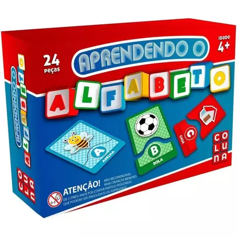 Brinquedo Pedagógico Aprendendo o Alfabeto 24 Peças - Coluna