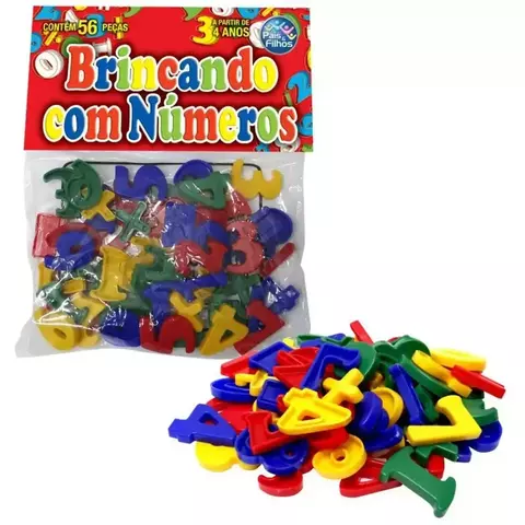 Brinquedo pedagógico Brincando com Numeros 56 Pcs - Pais E Filhos