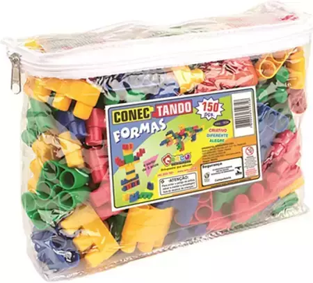Brinquedo para montar Conectando Formas 150pcs - Carlu