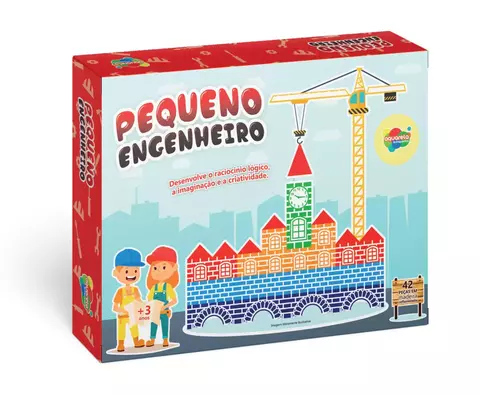 Brinquedo Pedagógico Madeira Pequeno Engenheiro 42 peças - Aquarela Brinquedos