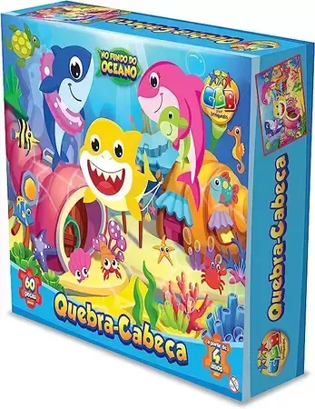 Quebra-cabeça Cartonado No Fundo do Oceano 60 peças - GGB Plast