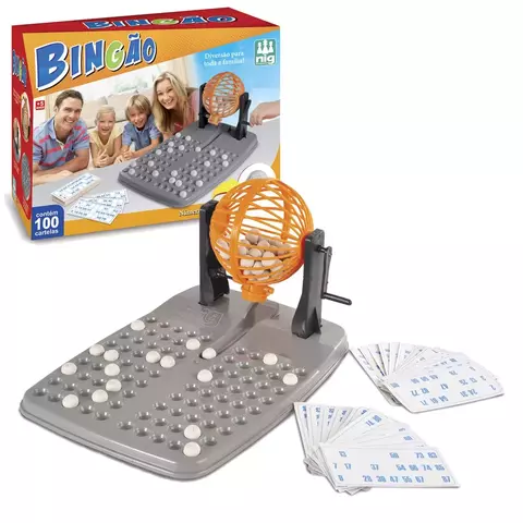 Jogo de bingo Bingão 100 Cartelas - Nig Brinquedos