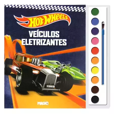 Livro Aquarela Hot Wheels 28 cm x 27 cm 16 pg. - Magic Kids