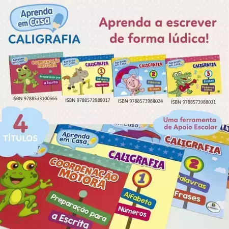 Livro Caligrafia Aprenda em Casa Caligrafia I 16 pg. - Todolivro