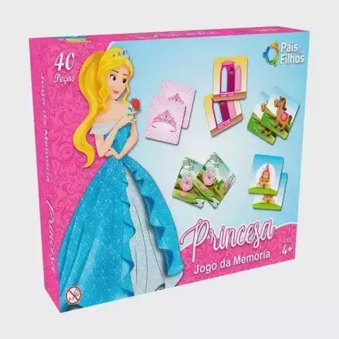Jogo da Memória Princesas 40 Peças - Pais E Filhos