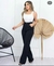 Calça Wide Leg Bolso Cargo