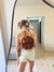 Shorts couro crocco off white - comprar online