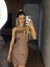 Vestido couro Valeska Leona Martins