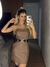 Vestido couro Valeska Leona Martins - loja online
