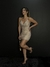 Vestido Cravejado Total dourado na internet