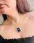 Gargantilla con piedra Azul Baño de Rodio - Azul Bohemio