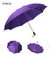 Imagem do Guarda-chuva dobrável reverso totalmente automático com lanterna led 10 costelas à prova de vento reflexiva listra uv Guarda-chuva dobrável para sol ou dia de chuva