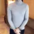 Otoño Invierno jerseys de cuello alto cálido Color sólido suéter de los hombres Jersey delgado hombres suéteres de punto camisa de fondo - tienda en línea