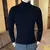 Otoño Invierno jerseys de cuello alto cálido Color sólido suéter de los hombres Jersey delgado hombres suéteres de punto camisa de fondo