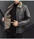 Chaqueta de cuero marrón Vintage para hombre, abrigo cálido a prueba de viento con cuello de piel sintética para invierno, ropa de lujo para hombre, chaqueta de cuero para hombre - tienda en línea